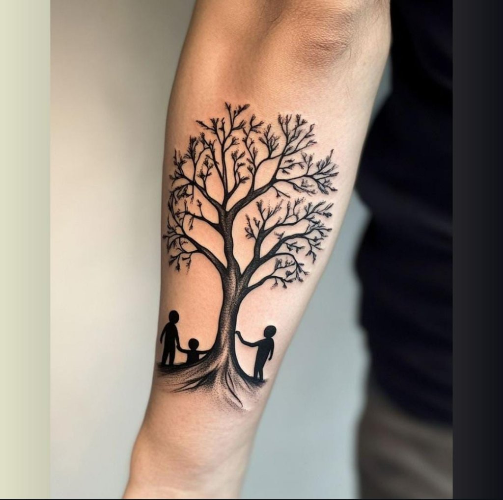 Family Tree with Silhouettes